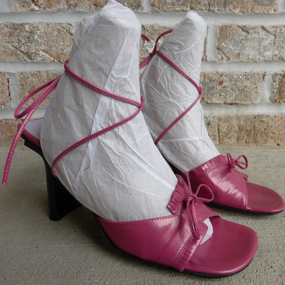 OSVALDO PERICOLI Women's Pink Lace Up Sandals